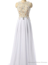 White Beading Prom Dresses Beaded Prom Dress Formal Party Dress Evening Gowns